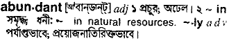 Abundant meaning in bengali