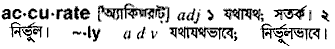 Accurate meaning in bengali