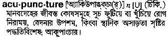 Acupuncture meaning in bengali