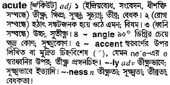 Acute meaning in bengali