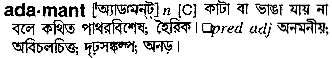 Adamant meaning in bengali