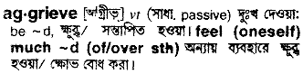 Aggrieve meaning in bengali