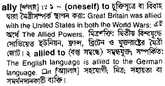 Ally meaning in bengali