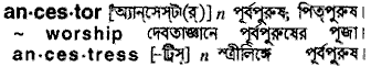 Ancestor meaning in bengali