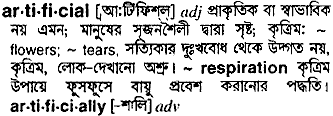 Artificial meaning in bengali