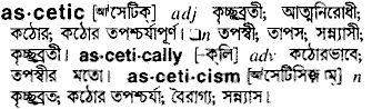 Ascetic meaning in bengali