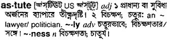 Astute meaning in bengali