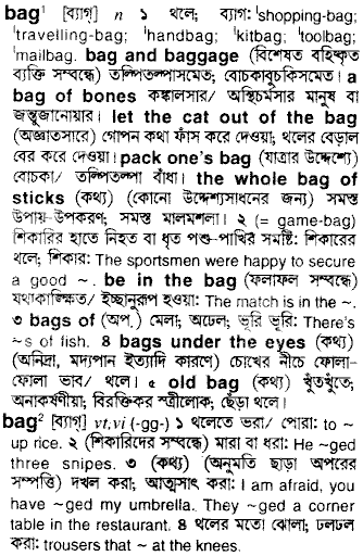 Bag meaning in bengali