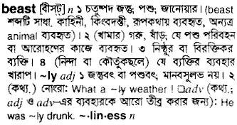 Beast meaning in bengali