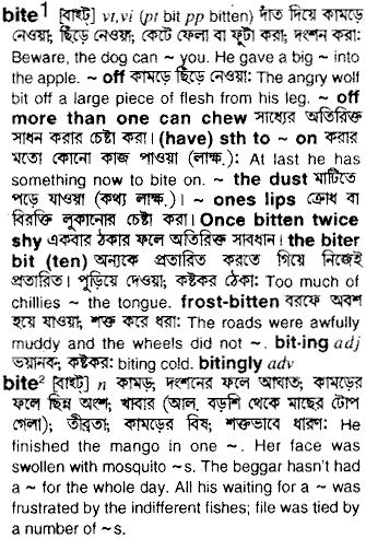 Bite meaning in bengali