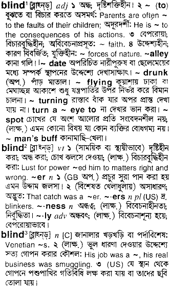 Blind meaning in bengali