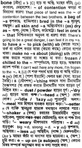 Bone meaning in bengali