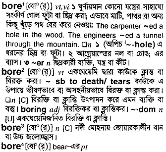 Bore meaning in bengali