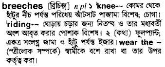 Breeches meaning in bengali