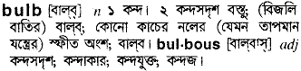 Bulb meaning in bengali