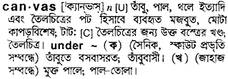 Canvas meaning in bengali