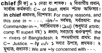 Chief meaning in bengali