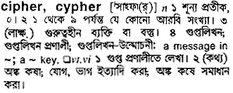 Cipher meaning in bengali