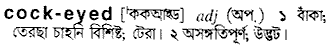 cockeyed 
 meaning in bengali