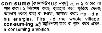 Consume meaning in bengali