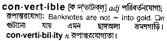 convertible 
 meaning in bengali