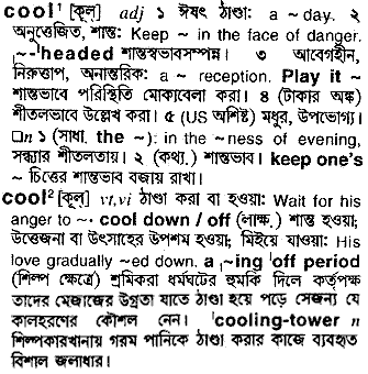 Cool meaning in bengali