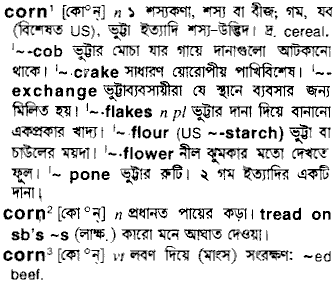 Corn meaning in bengali