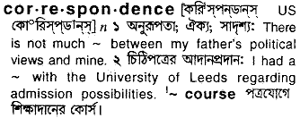 Correspondence meaning in bengali