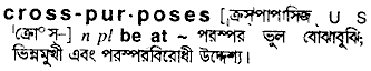 Cross Purposes meaning in bengali