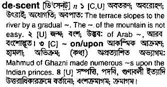 Descent meaning in bengali