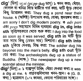 Dig meaning in bengali