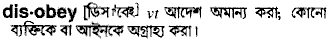 Disobey meaning in bengali