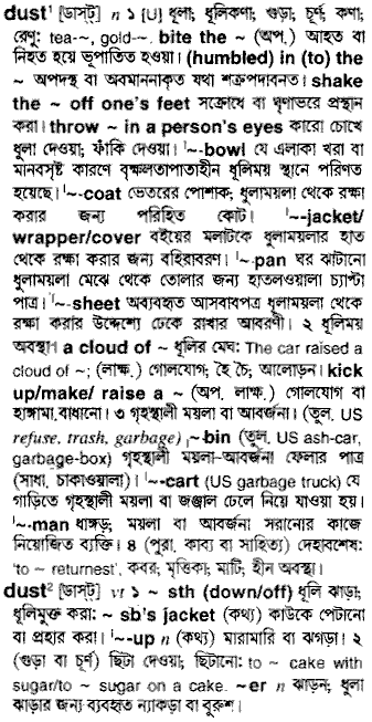 Dust meaning in bengali