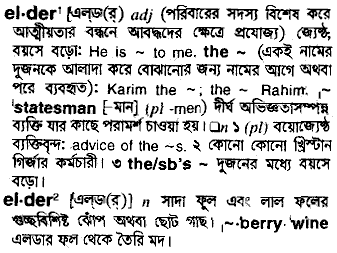 Elder meaning in bengali