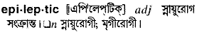 Epileptic meaning in bengali