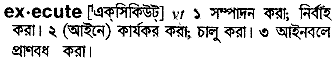 Execute meaning in bengali