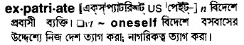 Expatriate meaning in bengali