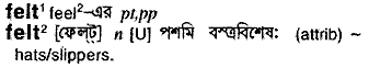 Felt meaning in bengali