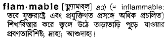 Flammable meaning in bengali