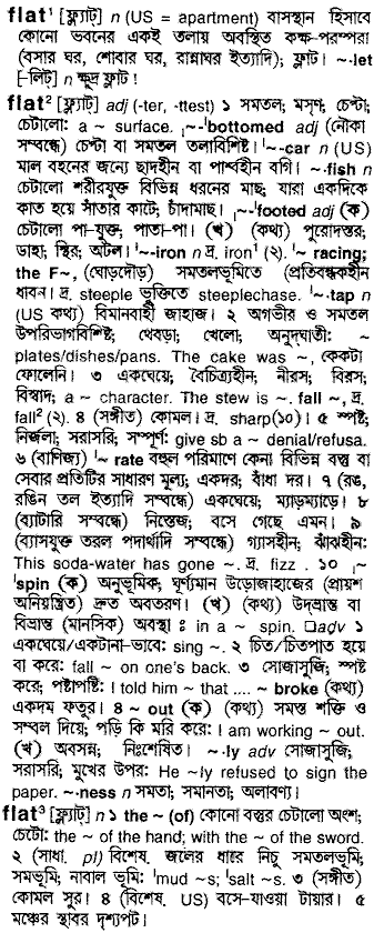 Flat meaning in bengali