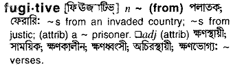 Fugitive meaning in bengali