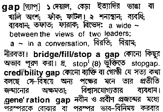 Gap meaning in bengali