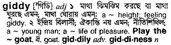 Giddy meaning in bengali