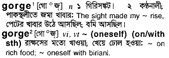 Gorge meaning in bengali