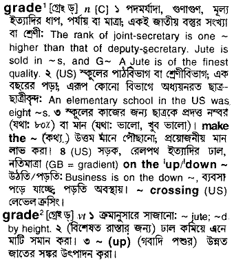 Grade meaning in bengali