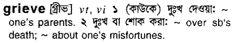 Grieve meaning in bengali