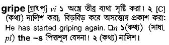 Gripe meaning in bengali