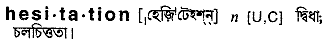 Hesitation meaning in bengali