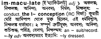 Immaculate meaning in bengali