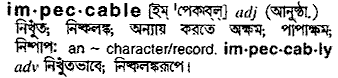 Impeccable meaning in bengali